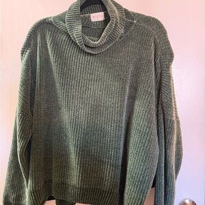 Chico's Olive Cowl Neck Sweater